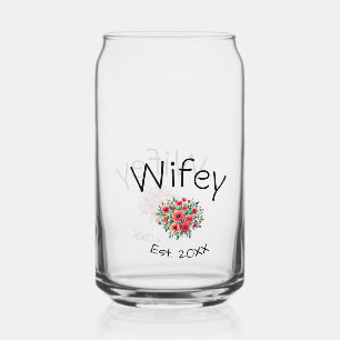 Wifey rode bloemrijke est Jaar toekomstige vrouw v Blikvorm Glas