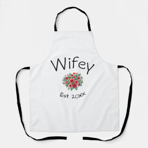Wifey rode bloemrijke est Jaar toekomstige vrouw v Schort