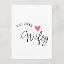 Wifey rood hart gesticht. Jaar toekomstige vrouw v