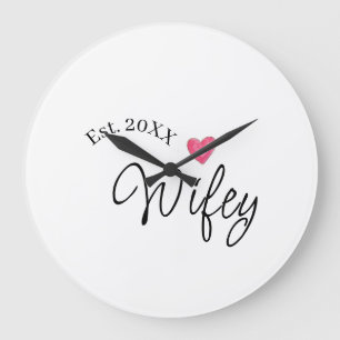 Wifey rood hart gesticht. Jaar toekomstige vrouw v Grote Klok