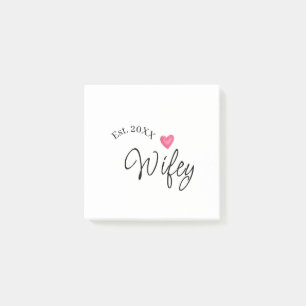 Wifey rood hart gesticht. Jaar toekomstige vrouw v Post-it® Notes