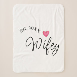 Wifey rood hart gesticht. Jaar toekomstige vrouw v Sherpa Deken