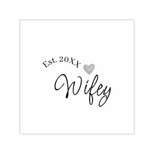 Wifey rood hart gesticht. Jaar toekomstige vrouw v Zelfinktende Stempel