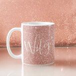 Wifey roze glitter huwelijksreis koffie cup koffiemok<br><div class="desc">Wifey Pink Rose Gold Sparkle Glitter Coffee Cup voor bruiloft feest viering of huwelijksreis.</div>