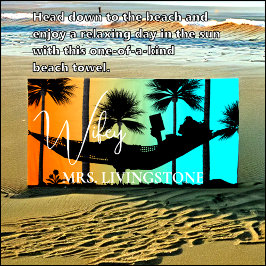 Wifey Script, Jouw naam toevoegen, tropisch, stran Strandlaken