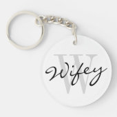 WIFEY-sleutelhanger voor trouwbruid en pasgetrouwd Sleutelhanger (Voorkant)