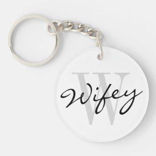 WIFEY-sleutelhanger voor trouwbruid en pasgetrouwd Sleutelhanger