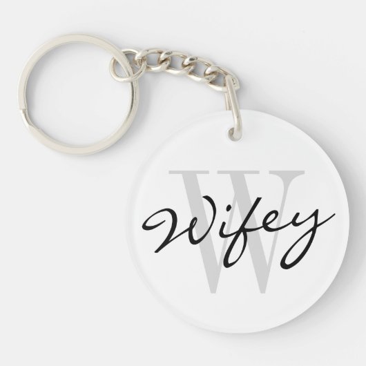 WIFEY-sleutelhanger voor trouwbruid en pasgetrouwd Sleutelhanger (Voorkant)
