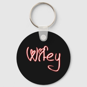 Wifey Sleutelhanger - Zwart wit rood met hoofdlett