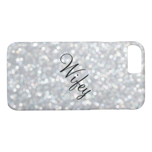 Wifey Sparkly & Silver iPhone 7 Hoesje (Achterkant (Horizontaal))