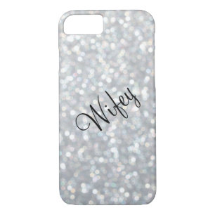 Wifey Sparkly & Silver iPhone 7 Hoesje