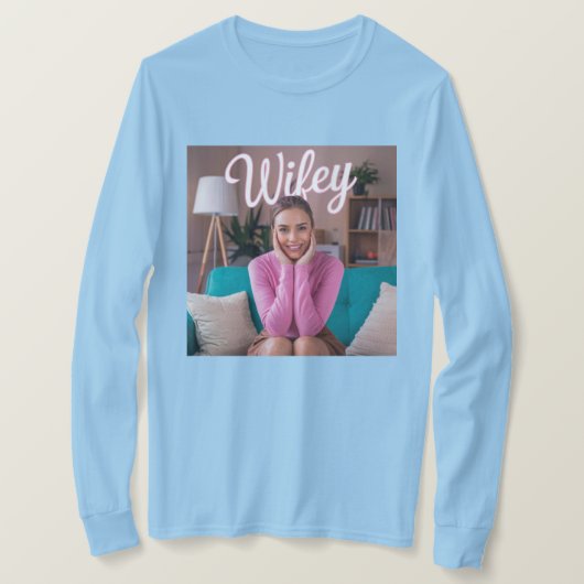 Wifey T-shirt met lang Sleeve (Design voorkant)