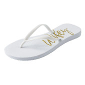 Wifey Teenslippers met Gold Folie Typografie (Schuin)