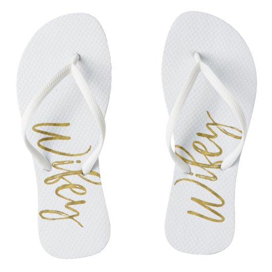 Wifey Teenslippers met Gold Folie Typografie (Voetbed)
