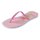 Wifey Teenslippers met goudfolie en roze (Schuin)