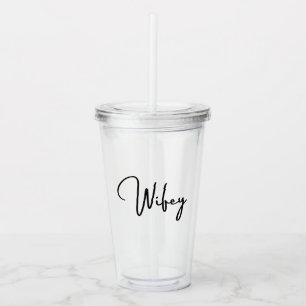 Wifey Tumbler 16oz, helder Acryl Drinkbeker