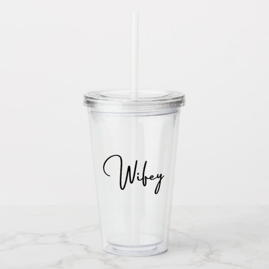 Wifey Tumbler 16oz, helder Acryl Drinkbeker (Voorkant)