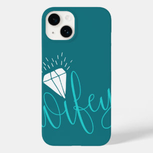 Wifey Turquoise Script & Diamond Case-Mate iPhone Case