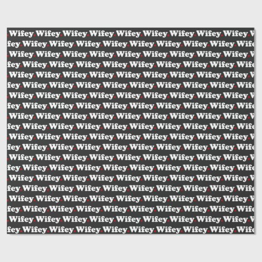 Wifey Typography Black Cadeaupapier (Vlak)