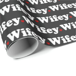 Wifey Typography Black Cadeaupapier