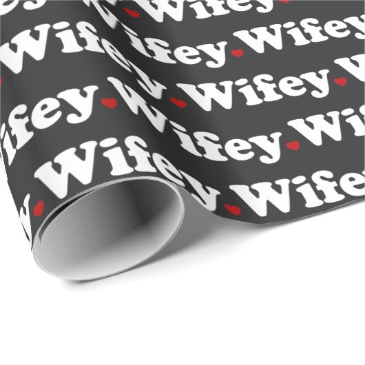 Wifey Typography Black Cadeaupapier (Rol Hoek)