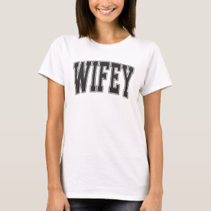 Wifey Varsity Sportieve Stijl Dames T-shirt