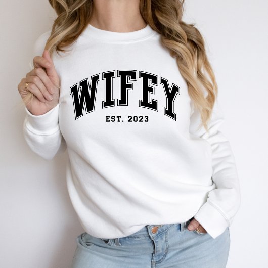Wifey | Vet zwarte tekst Aangepast Trui