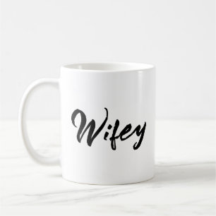Wifey vintage Zwart Schrift Dames Koffiemok