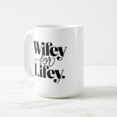 Wifey voor het leven | Cadeau Mok voor vrouw met f (Voorkant links)
