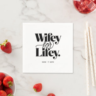 Wifey voor het leven Eenvoudig speciaal cadeau v Servet
