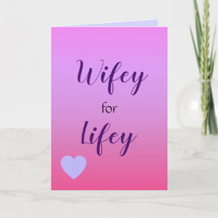 Wifey voor Lifey Roze en Lila Obmre Achtergrond Kaart