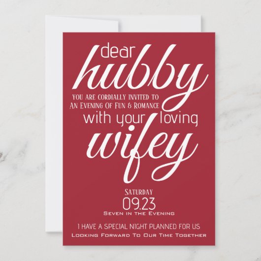 Wifey vraagt Hubby uit Kaart (Voorkant)