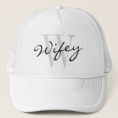 WIFEY-vrachtwagenhoed voor bruiloft Trucker Pet (Voorkant)