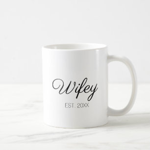 Wifey vrouw aangepaste script naam of datum koffiemok