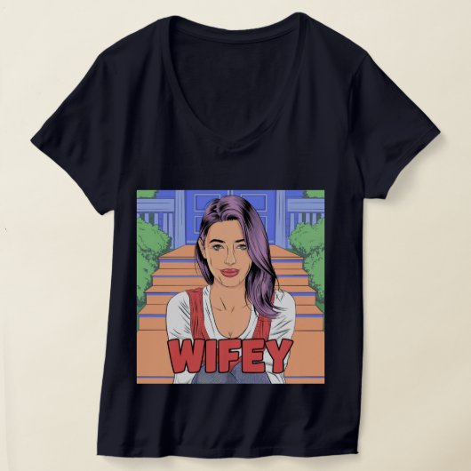 Wifey Vrouwen V-hals T-shirt (Laagn)