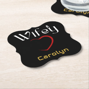 Wifey Wedding Jubileum Party Kartonnen Onderzetters
