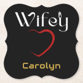 Wifey Wedding Jubileum Party Kartonnen Onderzetters (Voorkant)