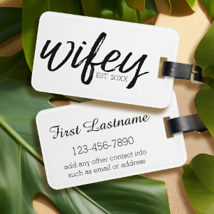 Wifey - Whimsical Black Calligraphy for the Bride Bagagelabel