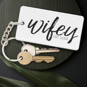 Wifey - Whimsical Black Calligraphy for the Bride Sleutelhanger
