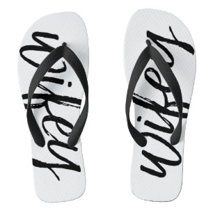 Wifey - Whimsical Black Calligraphy for the Bride Teenslippers