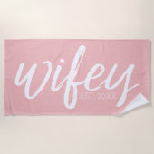 Wifey - Whimsical Calligraphy for the Bride Strandlaken (Voorkant)