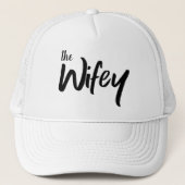 Wifey Whimsical Handgeschreven Typografie Trucker Pet (Voorkant)