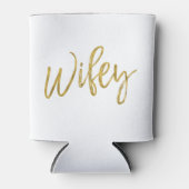 Wifey Wit en Gouden Folie Koelbox Blikjeskoeler (Voorkant)