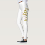 Wifey Wit & Goud Faux Folie Typografie Yoga Broek Leggings<br><div class="desc">Wifey White & Gold Faux Folie Typografie Yoga Broek. De Wifey Yoga Broek is perfect voor het trainen op uw huwelijksreis vakantie.</div>