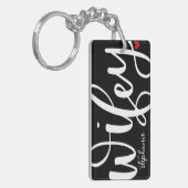 Wifey | Wit tekstontwerp met foto Sleutelhanger (Voorkant Links)