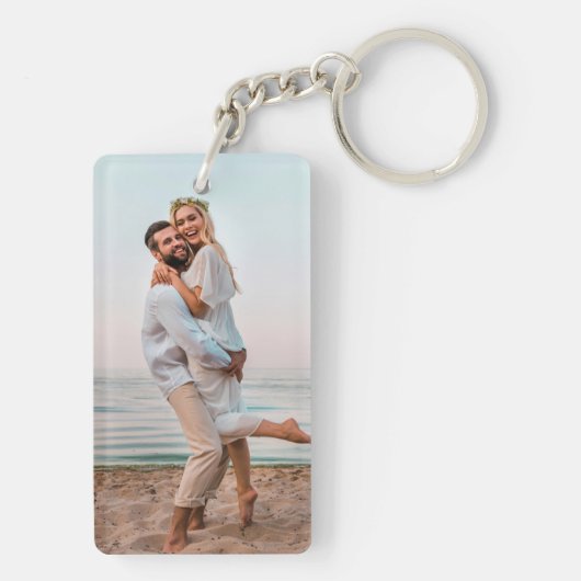 Wifey | Wit tekstontwerp met foto Sleutelhanger (achterkant)