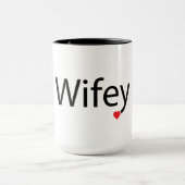 Wifey - Zwart 15 oz Combo Mok (Midden)