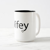 Wifey - zwarte Mok van 15 oz met twee tonen (Voorkant rechts)