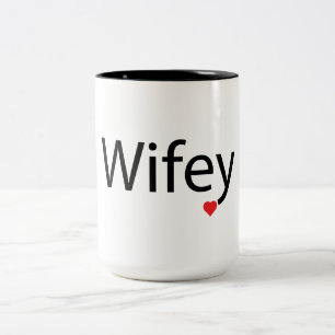 Wifey - zwarte Mok van 15 oz met twee tonen