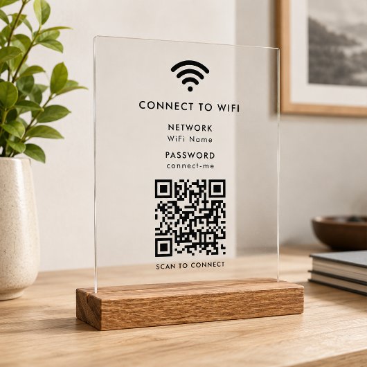 WiFi Acryl Sign | QR-code scannen om borden te ver